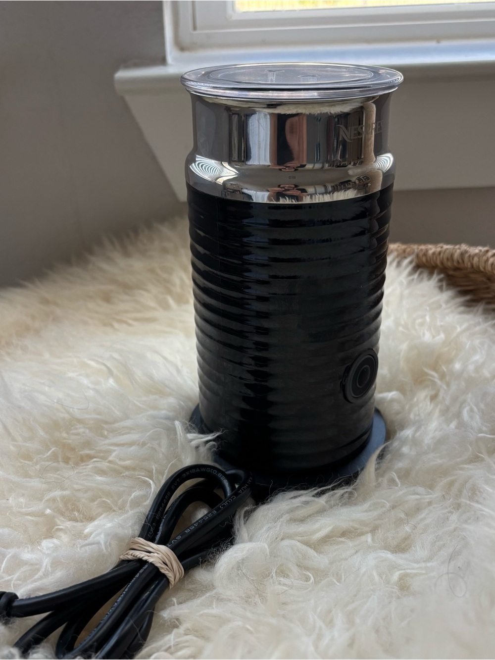 Nespresso Black and Silver Electric Milk Frother new